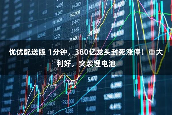 优优配送版 1分钟，380亿龙头封死涨停！重大利好，突袭锂电池